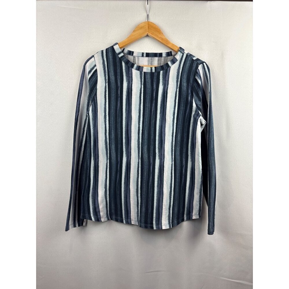 AnyBody Womens Cozy Knit Striped Long Sleeve Top XS